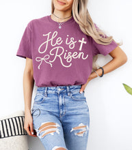 Load image into Gallery viewer, Faux Pearl He Is Risen Graphic Tee
