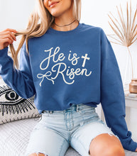 Load image into Gallery viewer, Faux Pearl He Is Risen Sweatshirt