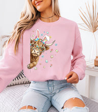 Load image into Gallery viewer, Hoppy Easter Highland Cow Sweatshirt