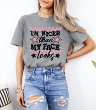 Load image into Gallery viewer, Nicer Than My Face Graphic Tee