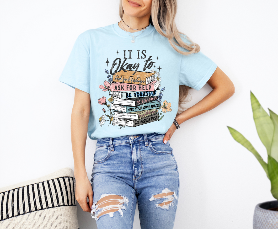 It's Okay To Books Graphic Tee