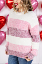 Load image into Gallery viewer, Cozy Block Sweater in V-Day Stripes