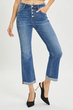 Load image into Gallery viewer, Button Fly Cropped Bootcut Jeans by RISEN