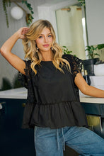 Load image into Gallery viewer, Sunny Days Lace Peplum Top