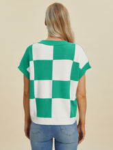 Load image into Gallery viewer, CharlieMae Checkered Short Sleeve Sweater