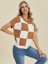 Load image into Gallery viewer, CharlieMae Checkered Short Sleeve Sweater