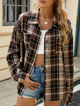 Load image into Gallery viewer, Plaid Collared Neck Long Sleeve Shirt