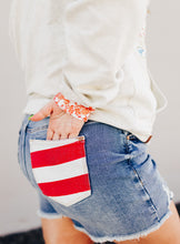 Load image into Gallery viewer, High Rise Americana Flag Print Fray Hem Shorts