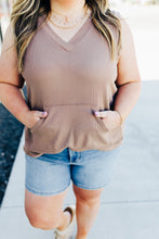 Load image into Gallery viewer, Kangaroo Pocket Tank Top in Mocha