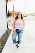 Load image into Gallery viewer, Front Button Detail Terry Cloth Tank Top in Lilac