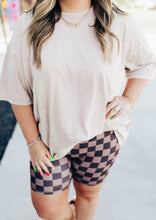 Load image into Gallery viewer, Chocolate Checkered Biker Shorts