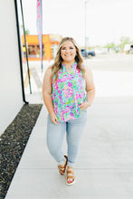 Load image into Gallery viewer, Lizzy Sleeveless Tank in Mint Floral