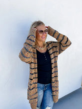 Load image into Gallery viewer, Stripe Miley Dot Cardigan In Camel