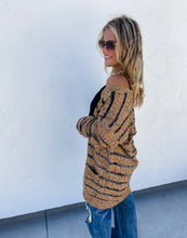 Load image into Gallery viewer, Stripe Miley Dot Cardigan In Camel