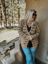 Load image into Gallery viewer, Stripe Miley Dot Cardigan In Camel