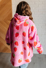 Load image into Gallery viewer, Kids Oversized Hoodie Blanket in Strawberry