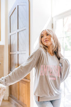 Load image into Gallery viewer, Ampersand University Pullover in Gray &amp; Pink