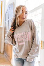 Load image into Gallery viewer, Ampersand University Pullover in Gray &amp; Pink