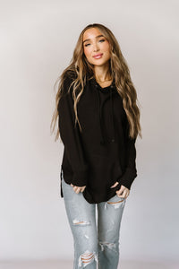 Ampersand SideSlit Hoodie in Blackout