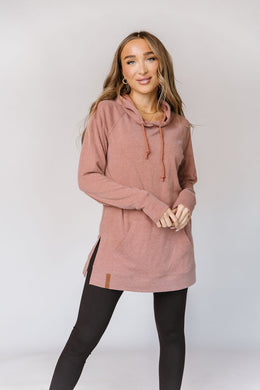 Ampersand SideSlit Hoodie in Burnt Sienna