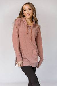 Ampersand SideSlit Hoodie in Burnt Sienna