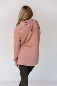 Ampersand SideSlit Hoodie in Burnt Sienna