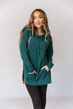 Load image into Gallery viewer, Ampersand SideSlit Hoodie in Teal