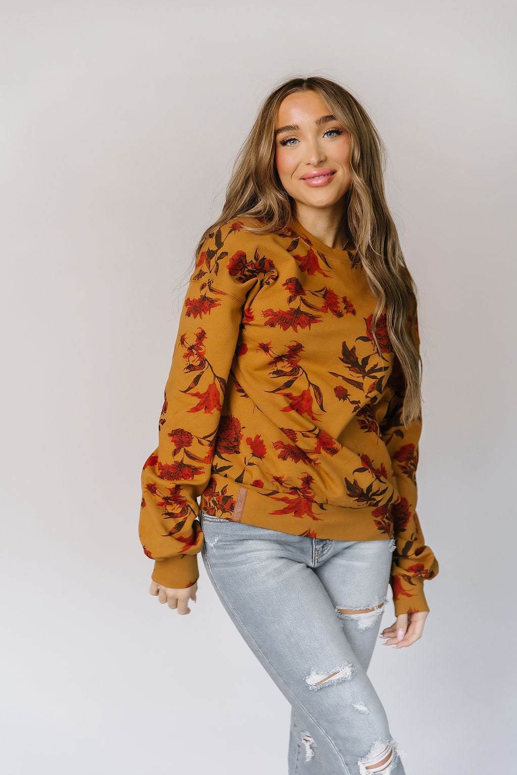 Ampersand University Pullover in Fall Bouquet