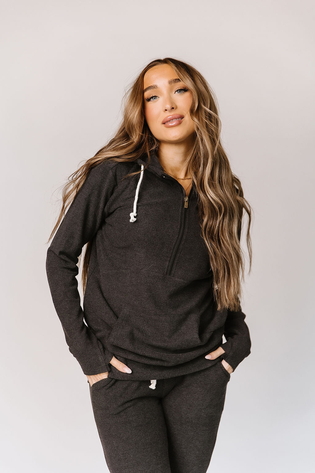 Ampersand Performance Fleece Stone Halfzip Hoodie