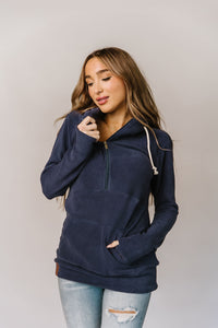 Ampersand Blueberry Cozy Cutie Halfzip Hoodie