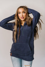 Load image into Gallery viewer, Ampersand Blueberry Cozy Cutie Halfzip Hoodie