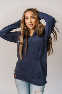 Ampersand Blueberry Cozy Cutie Halfzip Hoodie