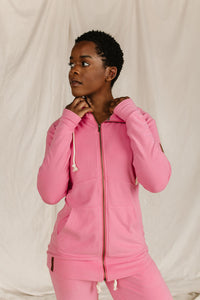 Ampersand Performance Fleece Pink Tulip Full Zip Hoodie