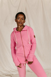 Ampersand Performance Fleece Pink Tulip Full Zip Hoodie