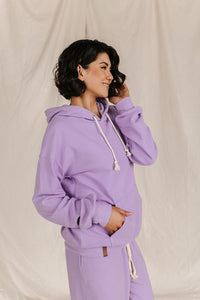 Ampersand Performance Fleece University Hoodie in Wisteria