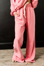 Load image into Gallery viewer, Ampersand Performance Fleece Free Time Wide Leg Pants in Pink Tulip