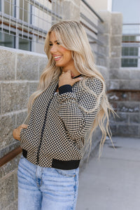 Ampersand Bomber Jacket in Check Me Out