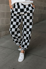 Load image into Gallery viewer, Ampersand Checkered Joggers in Black Jack