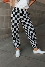 Load image into Gallery viewer, Ampersand Checkered Joggers in Black Jack