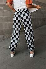 Load image into Gallery viewer, Ampersand Checkered Joggers in Black Jack