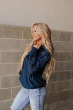 Load image into Gallery viewer, Ampersand University Hoodie in Love Story Midnight Blue