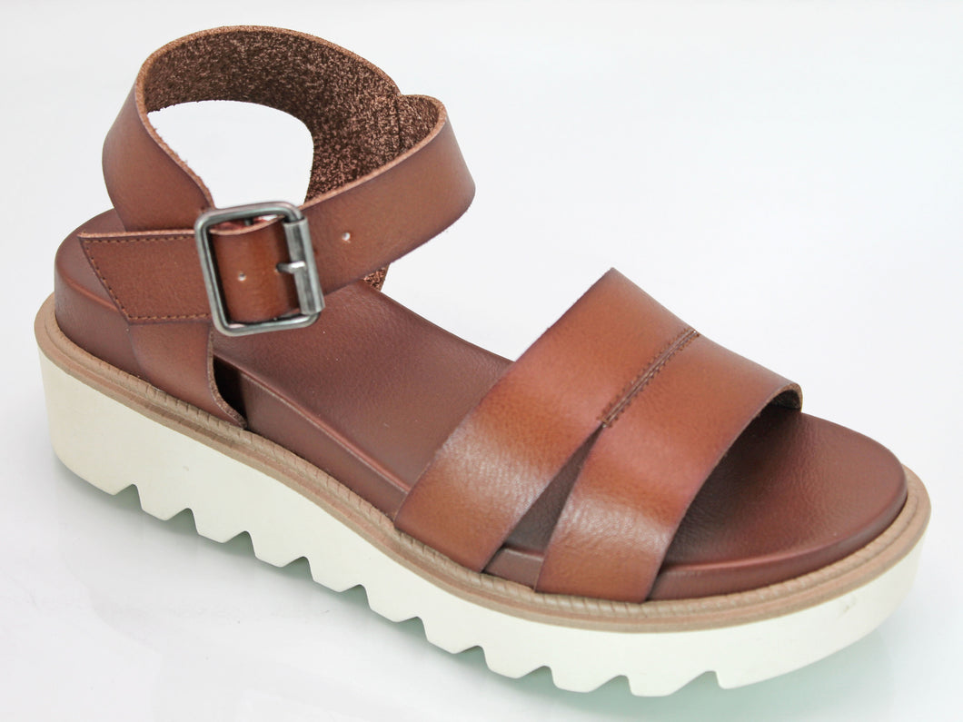 MIA Jovie Wedge Sandal in Cognac