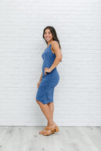 Load image into Gallery viewer, Blue Wrap Dress