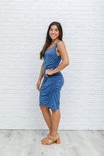 Load image into Gallery viewer, Blue Wrap Dress