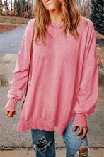Load image into Gallery viewer, Dropped Shoulder Round Neck Long Sleeve Blouse