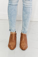Load image into Gallery viewer, Trust Yourself Embroidered Crossover Cowboy Bootie in Caramel