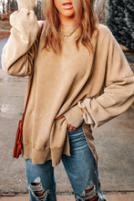 Load image into Gallery viewer, Dropped Shoulder Round Neck Long Sleeve Blouse