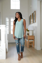 Load image into Gallery viewer, Trust Me V-Neck Tank in Dusty Green
