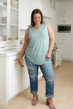 Load image into Gallery viewer, Trust Me V-Neck Tank in Dusty Green