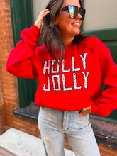 Load image into Gallery viewer, PREORDER: Holly Jolly Sweatshirt in Red